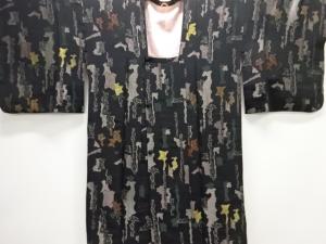 大正ロマン　抽象模様織り出し漆ロング道行コート